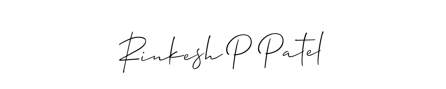 This is the best signature style for the Rinkesh P Patel name. Also you like these signature font (Allison_Script). Mix name signature. Rinkesh P Patel signature style 2 images and pictures png