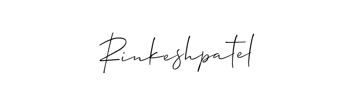 Create a beautiful signature design for name Rinkeshpatel. With this signature (Allison_Script) fonts, you can make a handwritten signature for free. Rinkeshpatel signature style 2 images and pictures png