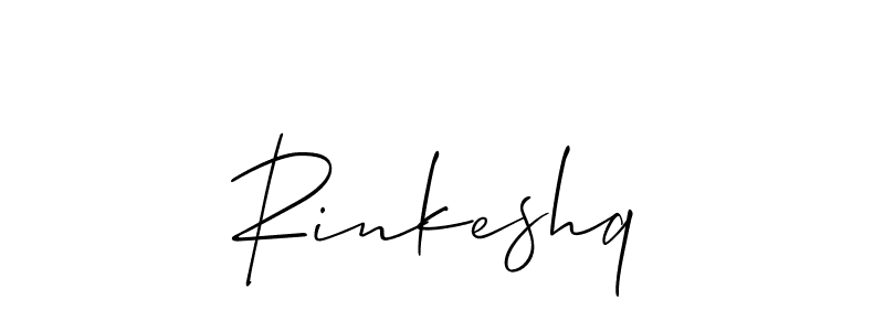 It looks lik you need a new signature style for name Rinkeshq. Design unique handwritten (Allison_Script) signature with our free signature maker in just a few clicks. Rinkeshq signature style 2 images and pictures png