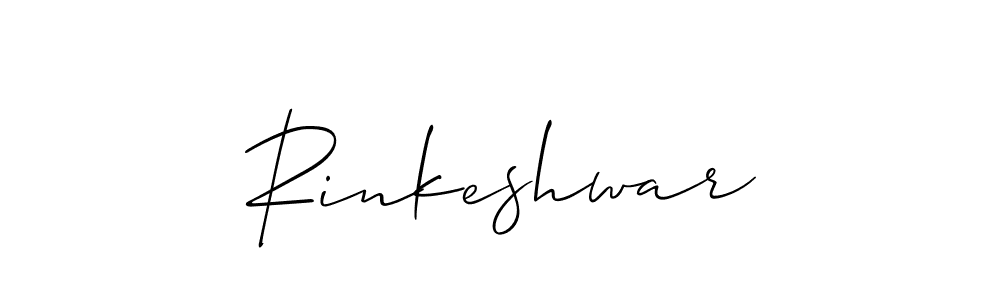 Use a signature maker to create a handwritten signature online. With this signature software, you can design (Allison_Script) your own signature for name Rinkeshwar. Rinkeshwar signature style 2 images and pictures png