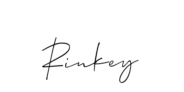 Rinkey stylish signature style. Best Handwritten Sign (Allison_Script) for my name. Handwritten Signature Collection Ideas for my name Rinkey. Rinkey signature style 2 images and pictures png