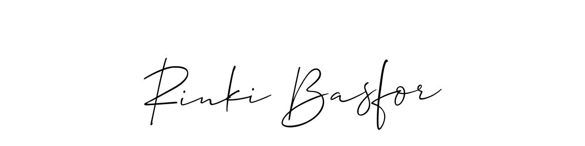 How to Draw Rinki Basfor signature style? Allison_Script is a latest design signature styles for name Rinki Basfor. Rinki Basfor signature style 2 images and pictures png