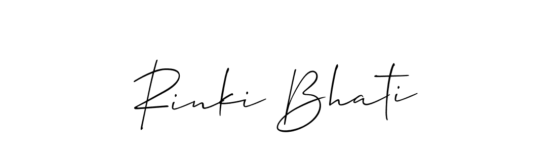 Use a signature maker to create a handwritten signature online. With this signature software, you can design (Allison_Script) your own signature for name Rinki Bhati. Rinki Bhati signature style 2 images and pictures png