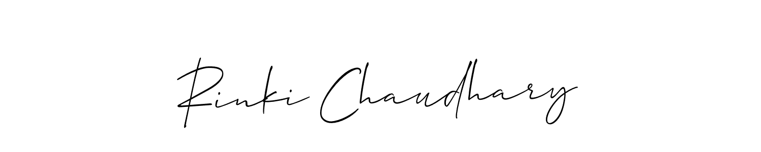 Use a signature maker to create a handwritten signature online. With this signature software, you can design (Allison_Script) your own signature for name Rinki Chaudhary. Rinki Chaudhary signature style 2 images and pictures png