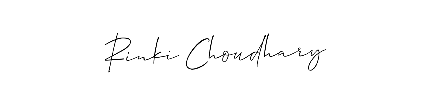 Create a beautiful signature design for name Rinki Choudhary. With this signature (Allison_Script) fonts, you can make a handwritten signature for free. Rinki Choudhary signature style 2 images and pictures png