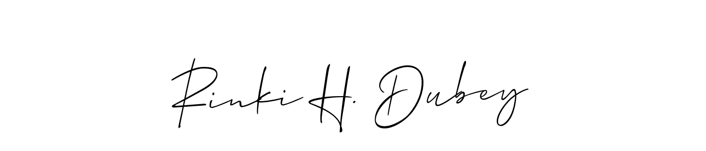 Make a beautiful signature design for name Rinki H. Dubey. With this signature (Allison_Script) style, you can create a handwritten signature for free. Rinki H. Dubey signature style 2 images and pictures png