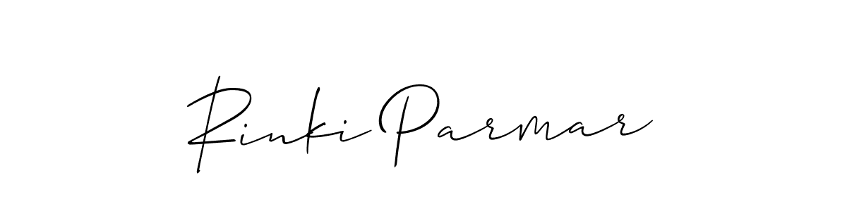 Use a signature maker to create a handwritten signature online. With this signature software, you can design (Allison_Script) your own signature for name Rinki Parmar. Rinki Parmar signature style 2 images and pictures png