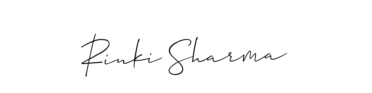 Design your own signature with our free online signature maker. With this signature software, you can create a handwritten (Allison_Script) signature for name Rinki Sharma. Rinki Sharma signature style 2 images and pictures png