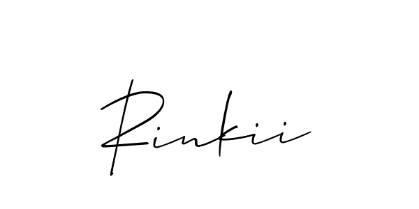 Create a beautiful signature design for name Rinkii. With this signature (Allison_Script) fonts, you can make a handwritten signature for free. Rinkii signature style 2 images and pictures png