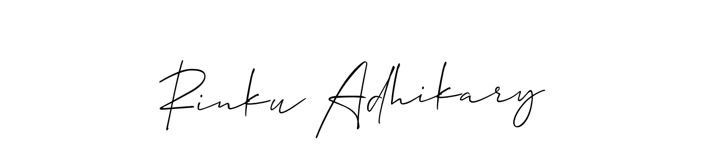 You can use this online signature creator to create a handwritten signature for the name Rinku Adhikary. This is the best online autograph maker. Rinku Adhikary signature style 2 images and pictures png