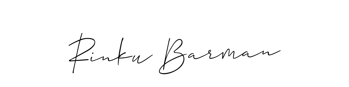Use a signature maker to create a handwritten signature online. With this signature software, you can design (Allison_Script) your own signature for name Rinku Barman. Rinku Barman signature style 2 images and pictures png