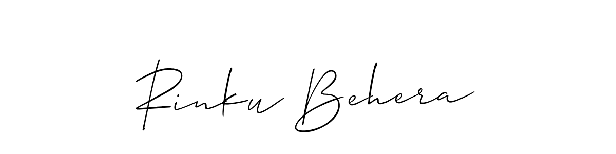 Also You can easily find your signature by using the search form. We will create Rinku Behera name handwritten signature images for you free of cost using Allison_Script sign style. Rinku Behera signature style 2 images and pictures png