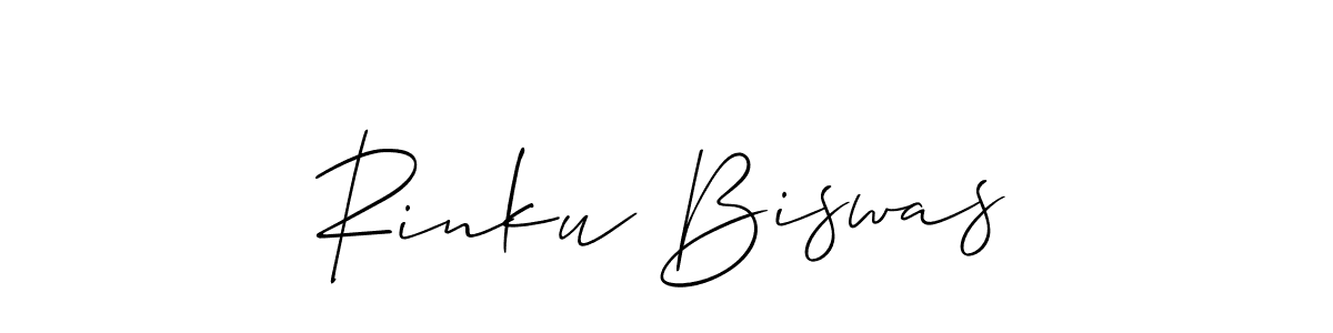 Design your own signature with our free online signature maker. With this signature software, you can create a handwritten (Allison_Script) signature for name Rinku Biswas. Rinku Biswas signature style 2 images and pictures png