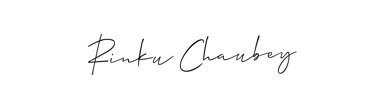 Also we have Rinku Chaubey name is the best signature style. Create professional handwritten signature collection using Allison_Script autograph style. Rinku Chaubey signature style 2 images and pictures png