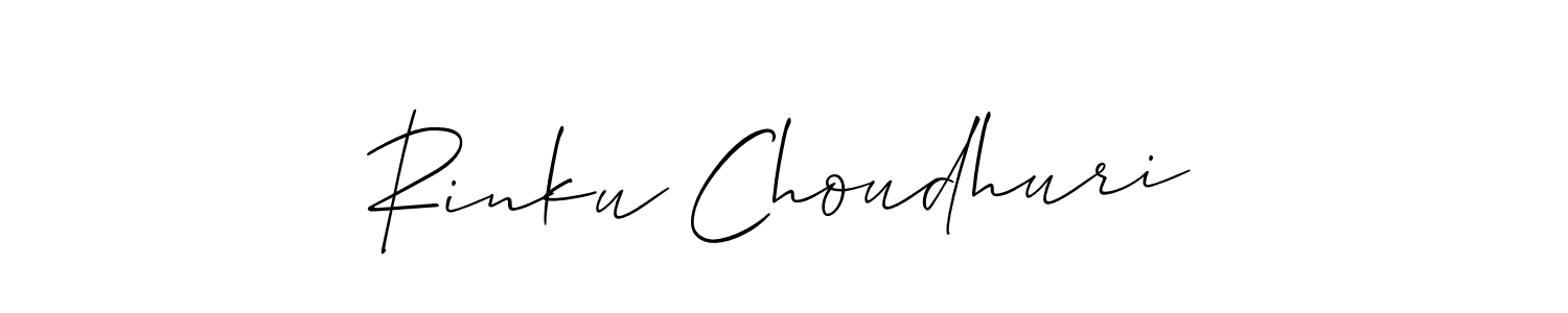 Allison_Script is a professional signature style that is perfect for those who want to add a touch of class to their signature. It is also a great choice for those who want to make their signature more unique. Get Rinku Choudhuri name to fancy signature for free. Rinku Choudhuri signature style 2 images and pictures png