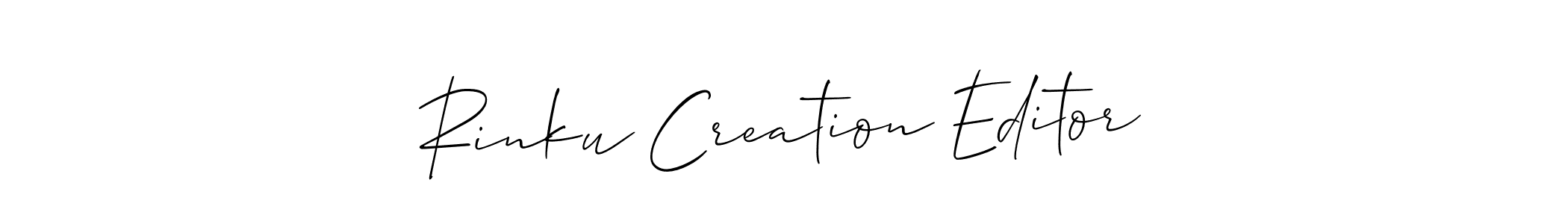 How to make Rinku Creation Editor name signature. Use Allison_Script style for creating short signs online. This is the latest handwritten sign. Rinku Creation Editor signature style 2 images and pictures png