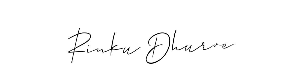 It looks lik you need a new signature style for name Rinku Dhurve. Design unique handwritten (Allison_Script) signature with our free signature maker in just a few clicks. Rinku Dhurve signature style 2 images and pictures png