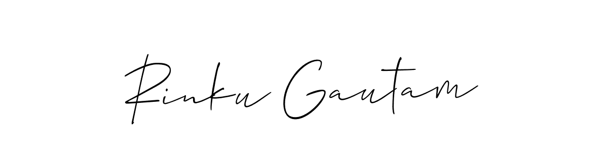It looks lik you need a new signature style for name Rinku Gautam. Design unique handwritten (Allison_Script) signature with our free signature maker in just a few clicks. Rinku Gautam signature style 2 images and pictures png