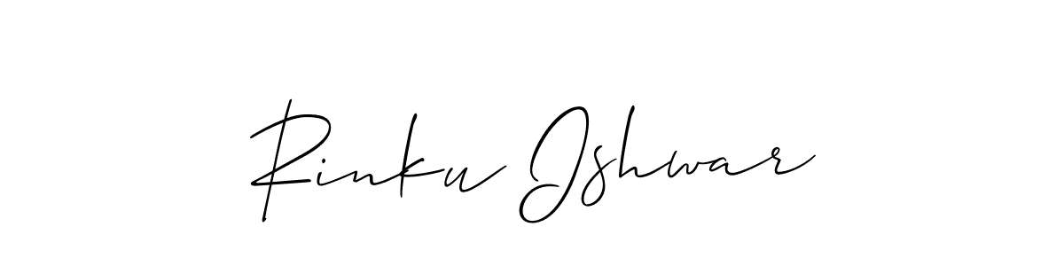 Make a short Rinku Ishwar signature style. Manage your documents anywhere anytime using Allison_Script. Create and add eSignatures, submit forms, share and send files easily. Rinku Ishwar signature style 2 images and pictures png