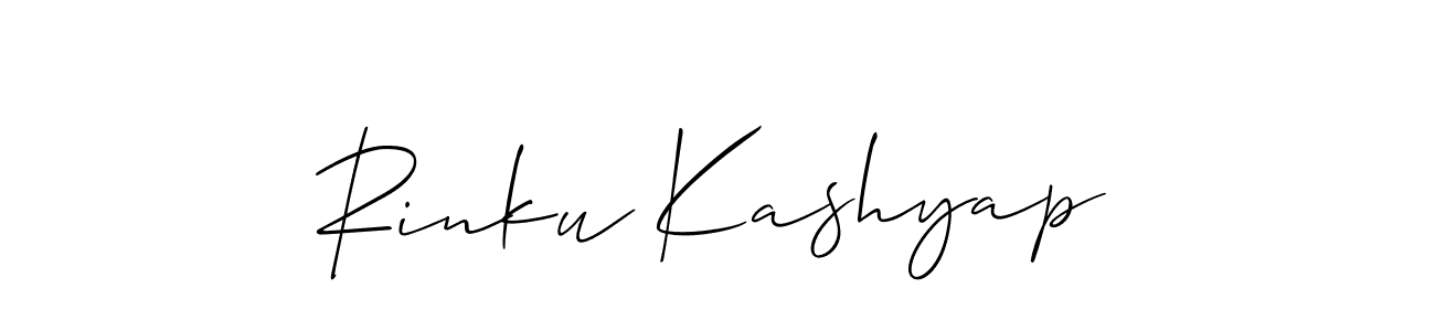 Use a signature maker to create a handwritten signature online. With this signature software, you can design (Allison_Script) your own signature for name Rinku Kashyap. Rinku Kashyap signature style 2 images and pictures png