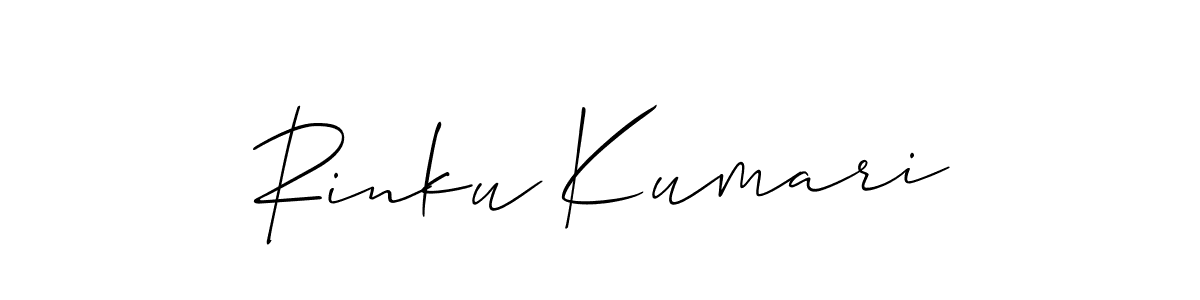 Make a beautiful signature design for name Rinku Kumari. With this signature (Allison_Script) style, you can create a handwritten signature for free. Rinku Kumari signature style 2 images and pictures png