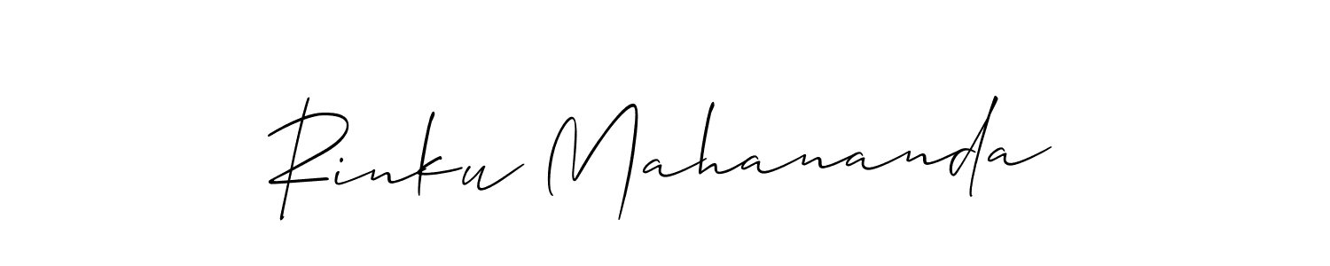 Also we have Rinku Mahananda name is the best signature style. Create professional handwritten signature collection using Allison_Script autograph style. Rinku Mahananda signature style 2 images and pictures png