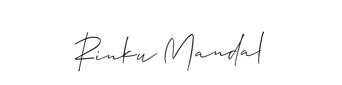 Allison_Script is a professional signature style that is perfect for those who want to add a touch of class to their signature. It is also a great choice for those who want to make their signature more unique. Get Rinku Mandal name to fancy signature for free. Rinku Mandal signature style 2 images and pictures png