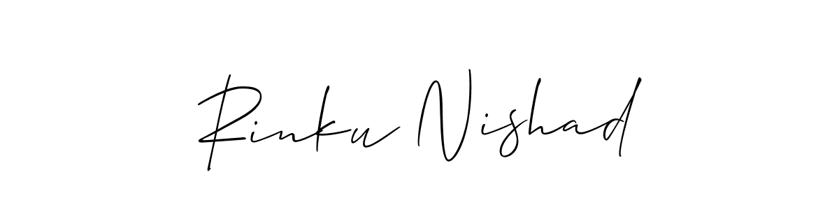 Also we have Rinku Nishad name is the best signature style. Create professional handwritten signature collection using Allison_Script autograph style. Rinku Nishad signature style 2 images and pictures png