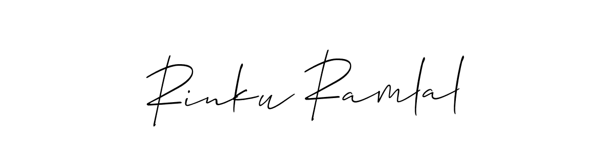 Also we have Rinku Ramlal name is the best signature style. Create professional handwritten signature collection using Allison_Script autograph style. Rinku Ramlal signature style 2 images and pictures png