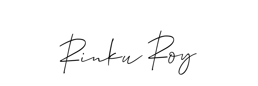 Create a beautiful signature design for name Rinku Roy. With this signature (Allison_Script) fonts, you can make a handwritten signature for free. Rinku Roy signature style 2 images and pictures png