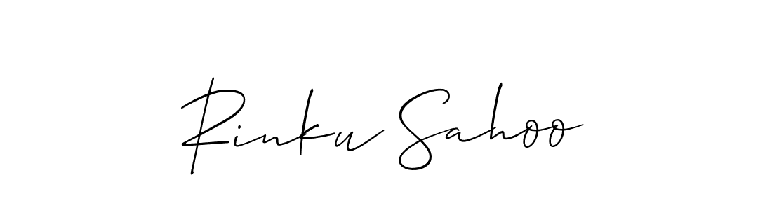 You should practise on your own different ways (Allison_Script) to write your name (Rinku Sahoo) in signature. don't let someone else do it for you. Rinku Sahoo signature style 2 images and pictures png