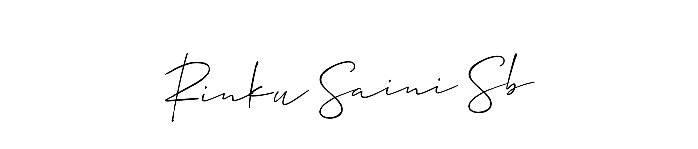 Also You can easily find your signature by using the search form. We will create Rinku Saini Sb name handwritten signature images for you free of cost using Allison_Script sign style. Rinku Saini Sb signature style 2 images and pictures png