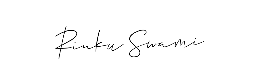 Make a beautiful signature design for name Rinku Swami. With this signature (Allison_Script) style, you can create a handwritten signature for free. Rinku Swami signature style 2 images and pictures png
