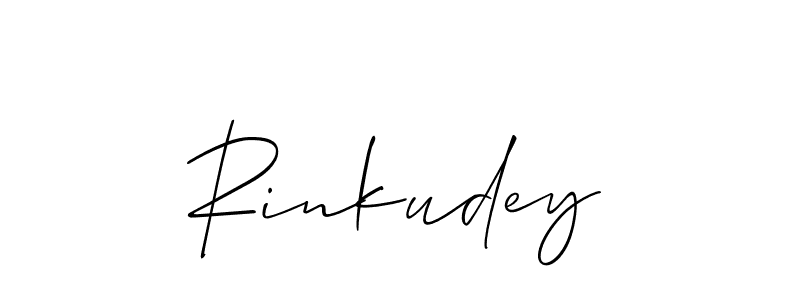 Rinkudey stylish signature style. Best Handwritten Sign (Allison_Script) for my name. Handwritten Signature Collection Ideas for my name Rinkudey. Rinkudey signature style 2 images and pictures png