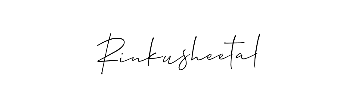 Also we have Rinkusheetal name is the best signature style. Create professional handwritten signature collection using Allison_Script autograph style. Rinkusheetal signature style 2 images and pictures png