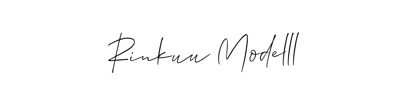 Allison_Script is a professional signature style that is perfect for those who want to add a touch of class to their signature. It is also a great choice for those who want to make their signature more unique. Get Rinkuu Modelll name to fancy signature for free. Rinkuu Modelll signature style 2 images and pictures png