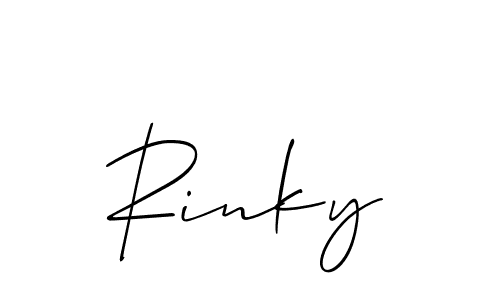 The best way (Allison_Script) to make a short signature is to pick only two or three words in your name. The name Rinky include a total of six letters. For converting this name. Rinky signature style 2 images and pictures png