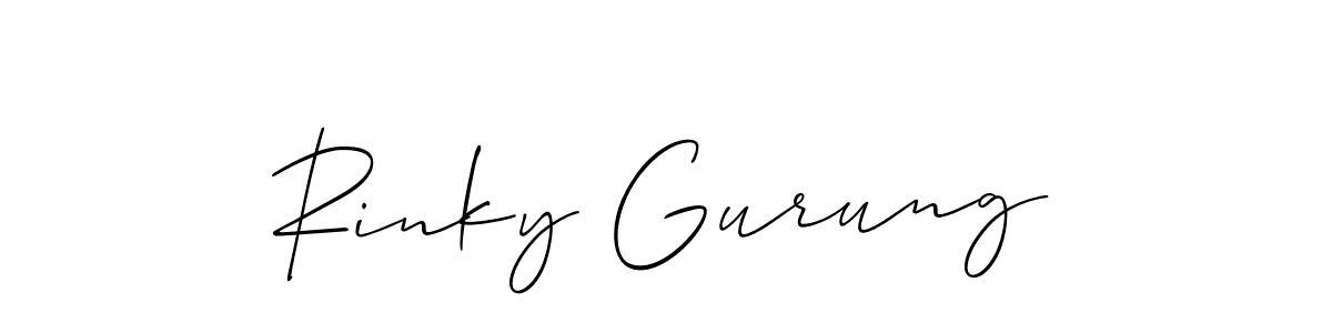 This is the best signature style for the Rinky Gurung name. Also you like these signature font (Allison_Script). Mix name signature. Rinky Gurung signature style 2 images and pictures png