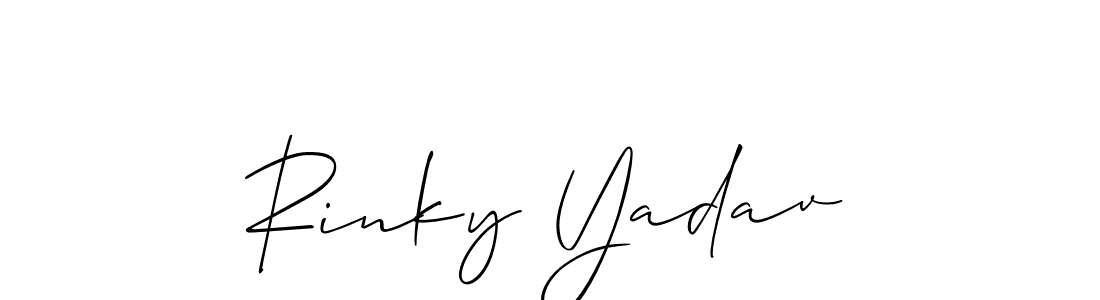 Make a beautiful signature design for name Rinky Yadav. With this signature (Allison_Script) style, you can create a handwritten signature for free. Rinky Yadav signature style 2 images and pictures png