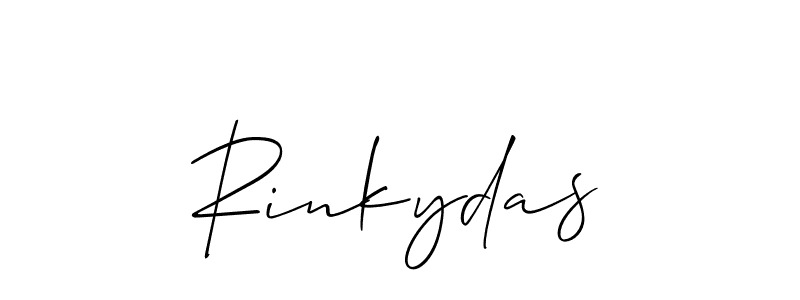 The best way (Allison_Script) to make a short signature is to pick only two or three words in your name. The name Rinkydas include a total of six letters. For converting this name. Rinkydas signature style 2 images and pictures png