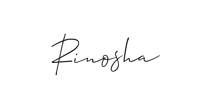 Design your own signature with our free online signature maker. With this signature software, you can create a handwritten (Allison_Script) signature for name Rinosha. Rinosha signature style 2 images and pictures png