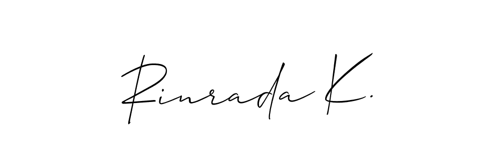 It looks lik you need a new signature style for name Rinrada K.. Design unique handwritten (Allison_Script) signature with our free signature maker in just a few clicks. Rinrada K. signature style 2 images and pictures png
