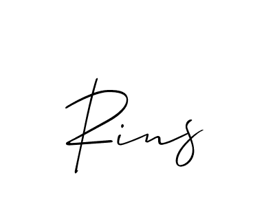 The best way (Allison_Script) to make a short signature is to pick only two or three words in your name. The name Rins include a total of six letters. For converting this name. Rins signature style 2 images and pictures png