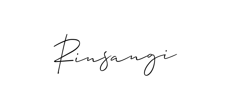 It looks lik you need a new signature style for name Rinsangi. Design unique handwritten (Allison_Script) signature with our free signature maker in just a few clicks. Rinsangi signature style 2 images and pictures png