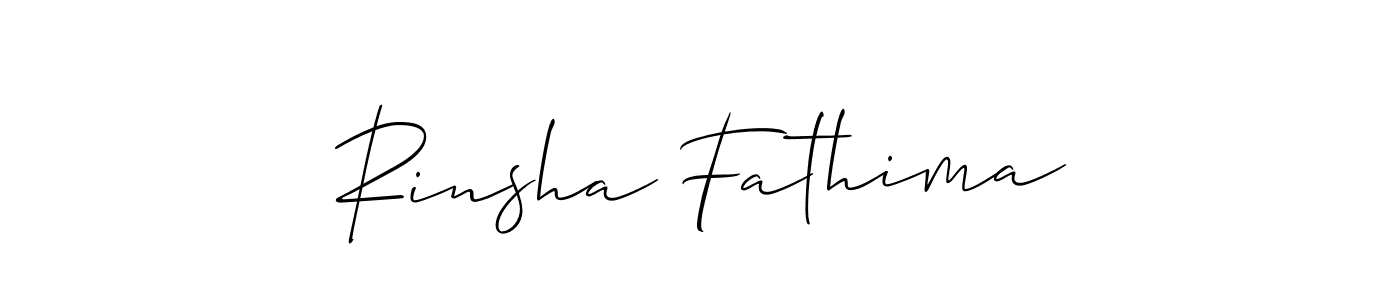 Make a short Rinsha Fathima signature style. Manage your documents anywhere anytime using Allison_Script. Create and add eSignatures, submit forms, share and send files easily. Rinsha Fathima signature style 2 images and pictures png