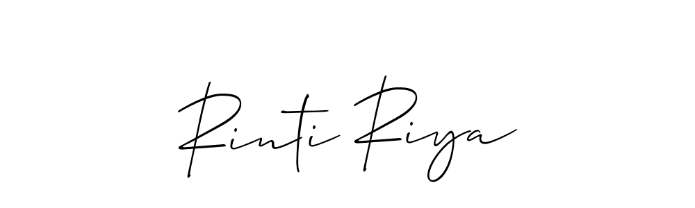 How to make Rinti Riya signature? Allison_Script is a professional autograph style. Create handwritten signature for Rinti Riya name. Rinti Riya signature style 2 images and pictures png