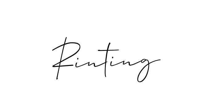 The best way (Allison_Script) to make a short signature is to pick only two or three words in your name. The name Rinting include a total of six letters. For converting this name. Rinting signature style 2 images and pictures png