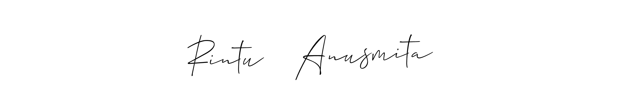 Also You can easily find your signature by using the search form. We will create Rintu ❤️ Anusmita name handwritten signature images for you free of cost using Allison_Script sign style. Rintu ❤️ Anusmita signature style 2 images and pictures png