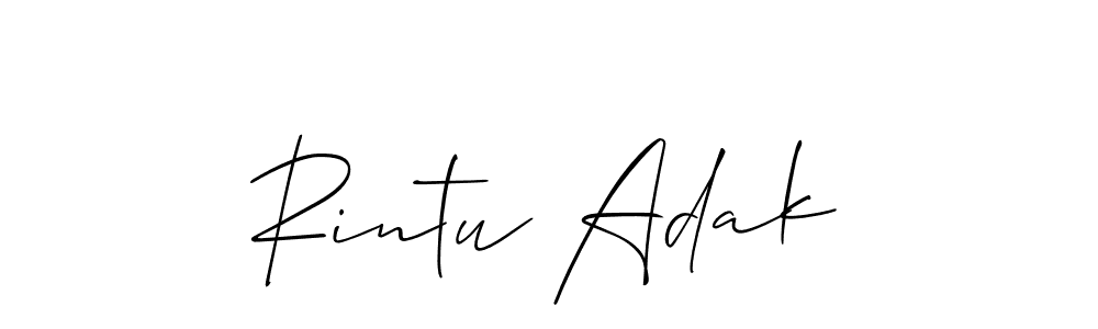 Make a beautiful signature design for name Rintu Adak. With this signature (Allison_Script) style, you can create a handwritten signature for free. Rintu Adak signature style 2 images and pictures png