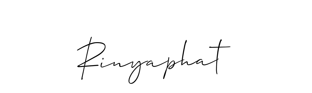 The best way (Allison_Script) to make a short signature is to pick only two or three words in your name. The name Rinyaphat  include a total of six letters. For converting this name. Rinyaphat  signature style 2 images and pictures png